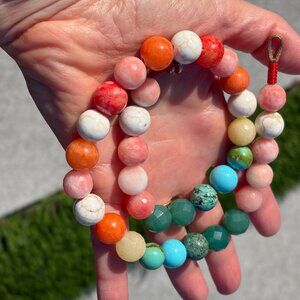 Roxanne Assoulin chunky colorful gemstone necklace, 17"